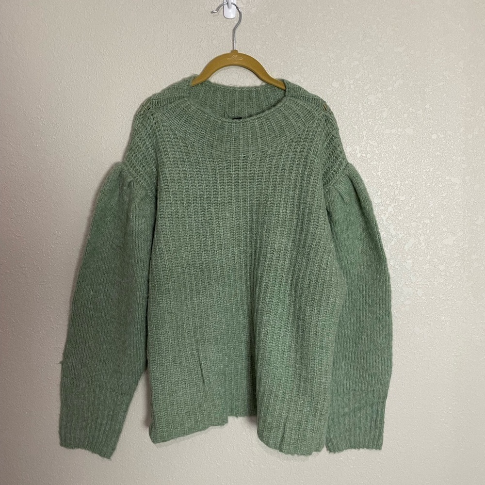 City Chic NWT Mad Knit Sage Soft Jumped Sweater S/16 - Picture 2 of 6